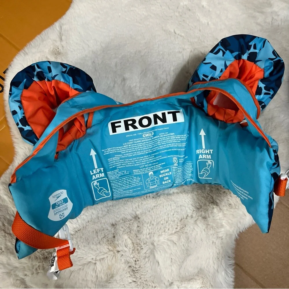 Speedo Kids Swim Vest -‎ Blue and Orange